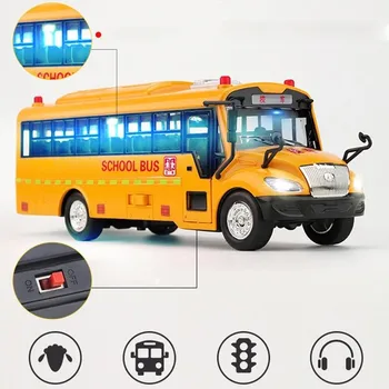 Simulácia Inerciálnych Školský Autobus Hračky, Školské Model Auta, Autobus Pre Deti detské Hudobné Hračky Osvetlenie Hračky Školy Trenie Auto G8E1