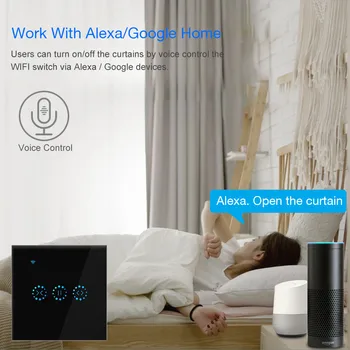 Smart Záves Motora Elektrické Žalúzie WiFi Spínač, Dotknite sa APLIKÁCIE Hlasové Ovládanie Práce s Amazon Alexa Domovská stránka Google EU/US Standard