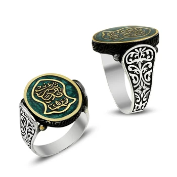 925 Silver Tradičné Islamské Prstene pre Mužov Nalain Sherif Islamského Proroka Mohameda tureckej Osmanskej Vyhlásenie Boho Moslimských Šperky