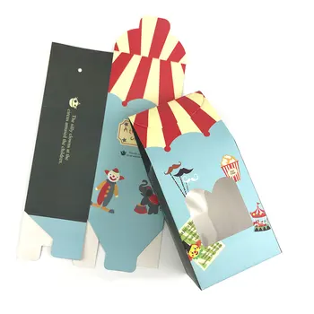 20pcs cirkus tému candy box s oknom deti narodeninovej party dodáva ručné sušienky package taška deti darčekový balíček boxy