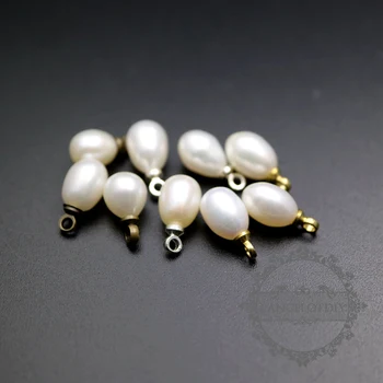 5x7mm biela čerstvej vody pearl slza tvar s zlatá,strieborná,bronzová kauciu slučky DIY dodávky 1800271