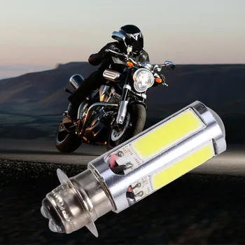1Pair 6000K-Biele H6M COB LED Motorových Motocykel/ATV Reflektor Osvetlenie Žiarovka PX15d P15D25-1