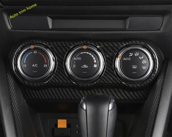 Lapetus vnútorné oprava AC Klimatizácia Gombík Panel Kryt Výbava Pre Mazda 2 Demio - 2019 Matný / Red / Carbon Fiber Vzhľad