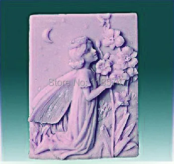 Angel girl tvare mydlo remesiel plesne kvet silikónové formy na ručne vyrábané mydlo plesní
