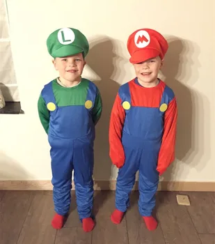 Deti Super Mario Brothers Cosplay Kostým Luigi Narodeniny Karneval Party Inštalatér Maškarný Kostým Pre Dospelých