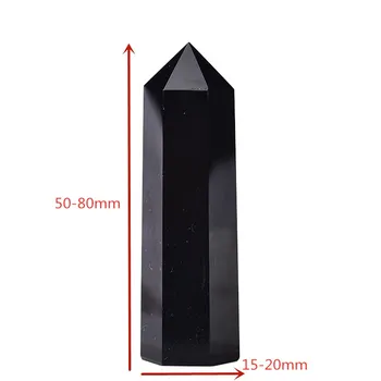 1pc Prírodné Obsidian Crystal Bod Veža Liečivú Energiu Kameňa Reiki Obelisk Kryštál Kremeňa Prútik Domáce Dekorácie Pyramídy DIY Darček