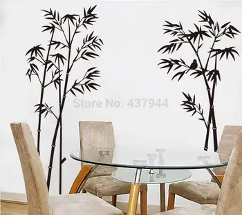 Bambusové Externé Odnímateľné Remeslo Umenie Čiernej Stene Nálepku Odtlačkový Domov X Izba, Obývacia Izba Dekor