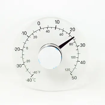 Okno Teplota Meradla, Kruhové Transparentné Vonkajšie Okno Teplomer Teplota Meteo Stanica Vonkajší Teplota Meradla