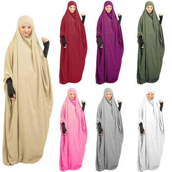 Moslimské Ženy Abaya Modlitba Odev Hajj Ramadánu Islamskej Arabských Jilbab Dubaj Kapucňou Hidžáb Oblečenie Eid Úplné Pokrytie Kaftan Župan Khimar