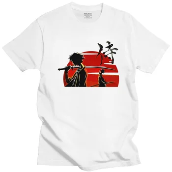 Cool Samurai Champloo Tričko Mužov Krátky Rukáv Mugen Jin Tričko Anime, Manga Tee Topy Loose Fit, Bavlna T-shirt Tovaru
