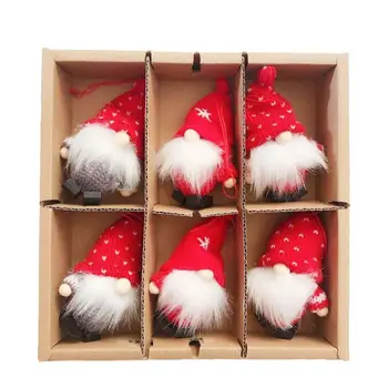 6 Ks Vianočné Gnome Plyšové Hračky Zavesenie Ozdoby na Vianočný Stromček dieťa Darček Nový Rok Visí Bábika Navidad Natal Vianočné Darčeky