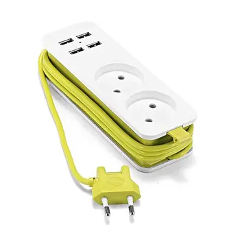 EÚ Plug Power Strip Predlžovací Kábel Travel Adaptér Zásuviek 1,5 m Kábel Viac Zástrčky S 2 AC 4 Port USB Pre Chytré telefóny,