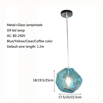 Moderné farebné sklo prívesok svetlo G9 LED lesklé jeden hlavou visí lampa pre kuchyňa, obývacia izba, spálňa, kúpeľňa reštaurácia