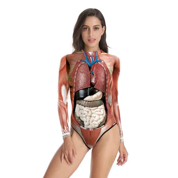 Ľudských Orgánov Viscerálneho Tkanivové Štruktúry Plavky, Nohavice Halloween Svalov Plavky Kombinézu 3D Ženy Plavky, Športové plavky