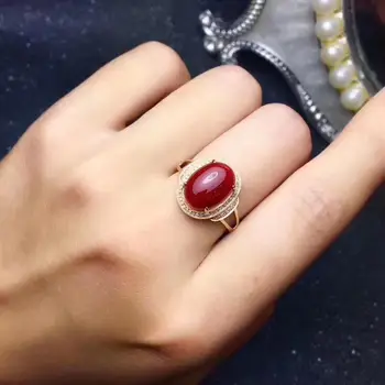 KJJEAXCMY boutique šperky 925 sterling silver vykladané prírodné červené koraly drahokam žena luxusný prsteň podpora detekcie