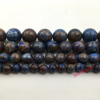 Prírodný Kameň Korálky Kolo Lapis Lazuli Modrá Blázon Čipky Agates 6 8 10 12 MM Diy Módne Šperky Perličiek Na Náramok, Náhrdelník, Takže