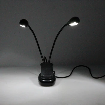 Nastaviteľné USB LED Knihe Svetla, 8 Led Klip-Na Dve Ramená Lampa na Čítanie pre Hudobný Stojan a Knihy na Čítanie Flexibilné Gooseneck Stolná Lampa