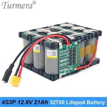 Turmera 32700 Lifepo4 Batérie 4S3P 12.8 V 21Ah 4S 40A 100A Vyvážené BMS pre Elektrické Lode a Neprerušené Napájanie 12V