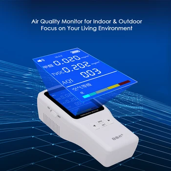 Kvalita ovzdušia Monitor Prenosného Formaldehyd Detektor LED Displej, Nabíjateľná Multifunkčné TVOC Benzénu Tester Vzduchu Analyzer