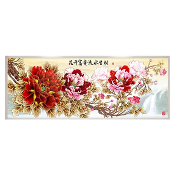 Pečiatka Cross Stitch Plátno Kvitnúce Kvety DIY Vyšívanie, Ekologické Bavlnenej Nite 11CT Súprava Domáce Dekorácie na Stenu Umenie