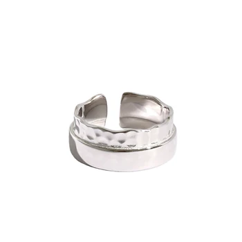 F. I. N. S Autentické 925 Sterling Silver Krúžky pre Ženy 2020 Nové Nepravidelný Konkávne Konvexný Hladké Široký Prst Prsteň Jemné Šperky