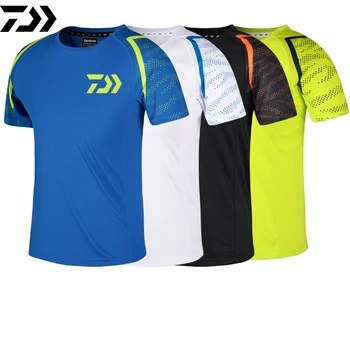 Daiwa Rybárske Tričko Letné Oblečenie Ice Hodváb Šport T-shirt Priedušná Anti-potu, rýchloschnúci Mužov Vonkajšie Rybárske Oblečenie na Golf