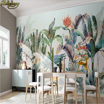 Beibehang Vlastné Tropických rastlín lesa akvarel žirafa 3d nástenná maľba tapety pre obývacia izba pozadí steny papiere domova