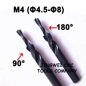 HSS Krok vŕtať M4 countersink dril bit, skrutky zápustnými vŕtačka s 90degre a 180 stupňov od 4,5 mm do 8 mm priemer flauta