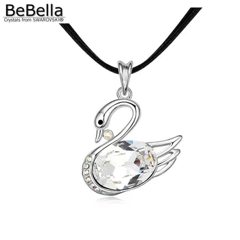 BeBella Swan prívesok náhrdelník Vyrobený s Rakúskych Kryštálov od Swarovski pre ženy darček