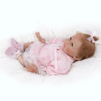 22 inch mäkké Silikónové telo znovu sa narodiť Dievča Baby Doll vinyl novorodenca spaním hrať dom hračky Bábätká Bábika princezná Vianoce Prítomný na predaj