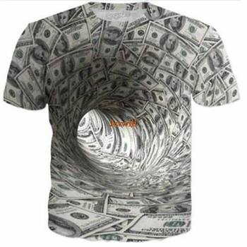 Dolár Hypnotism Skrutku 3D Tlač T-Shirt Ženy'smen je Krátky Rukáv Bežné Topy