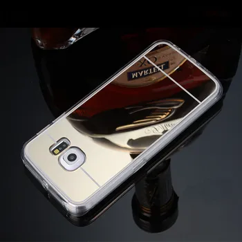 Zrkadlo Prípade Mäkké TPU Zadný Kryt Pre Samsung Galaxy J1 J5 A3 A5 A7 2016 J3 J7 A8 S3 S4 S5 S6 S7 Okraji Plus Grand Prime Telefón Prípadoch