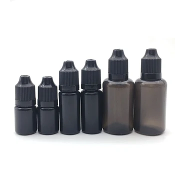 50pcs Black 5ml 10 ML 30 ML PE E Kvapalné Fľaša Ľahké Stlačiť Plastové Fľaše S Kvapkadlom Detská Čiapka Ihly Fľaše