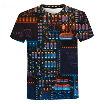 2020 Elektronického Čipu, 3D Print T Shirt Muži Ženy Móda Bežné Krátky Rukáv Harajuku Streetwear Hip Hop Tričko Cool Tee Topy