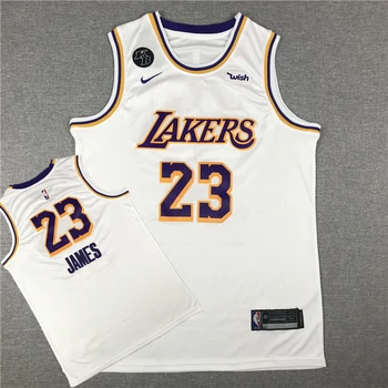 NBA pánske Los Angeles Lakers #23 James Basketbalové Dresy Biela Golden Edition Mužov Športové Dresy