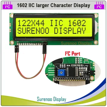 Sériové IIC / I2C / TWI 1602 162 16*2 Väčšie Znakov LCD Modul Displeja Žltá Zelená Modrá s Podsvietením pre Arduino