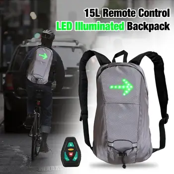 USB Nabíjateľné Taška With4 LED Signál Smerom 15 L Diaľkové Ovládanie LED Podsvietený Pridať-na Bicykli bezpečne Noc na Koni