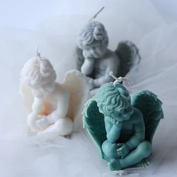 3D Anjel Sviečka, Silikónové Formy Európskom štýle Little Angel Dekorácie Vonné Sviečky KUTILOV, Sviečky Uskutočňovanie Dodávok Omietky Plesní