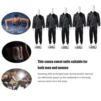 Nové Sauna Oblek Nastaviť Muži Ženy Zips Hoodies Telocvični Oblečenie Set Pre Chudnutie Beží Fitness Tréning Potenie Sportwear Cvičenie