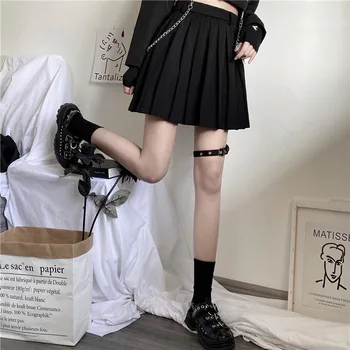 Japonský Vintage Harajuku V Pohode Čierne Ženy Sukne 2020 Lete-Line Sukne Streetwear Vysoký Pás Mini Sukne Ženy Ženské Oblečenie