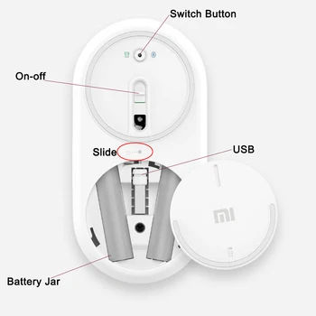 Pôvodný Xiao Mi Bezdrôtová Myš pre Prenosné Hry Mouses Hliníkovej Zliatiny ABS Materiálu 2,4 GHz WiFi, Bluetooth 4.0 Ovládanie Pripojenie
