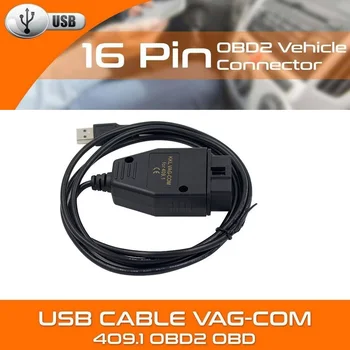 VAG-COM 409.1 Vag Com vag 409Com vag 409 kkl OBD2 II OBD Kábel USB Skener Skenovanie Nástroj Rozhranie Pre Audi Seat Skoda Volkswagen