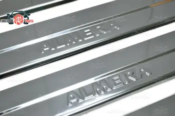 Pre Nissan Almera roky 2013-2018 dvere, parapety krok doska panel protectection auto styling dekorácie interiérové lišty dverí panel pečiatka