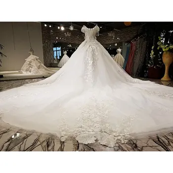 AIJINGYU 2021 luxusné crystal iskrivý diamant manželstva new horúce predaj šaty tvaru formálne nevesta šaty svadobné šaty WT173