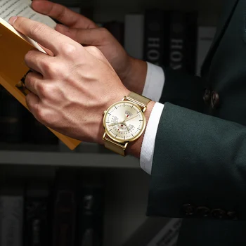 ODMENA Sledovať Mužov 2020 Top Módne, Luxusné Značky Zlaté Hodinky pre Mužov Nepremokavé Obchodné Hodiny Muž náramkové hodinky Reloj Hombre