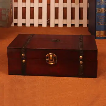 Nová Plocha Úložný Box Starožitný Drevený Domácnosti Registra Poverenia Šperky Nástroj Úložný Box Darčekovej Krabičke