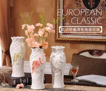 Európa Keramická Váza Domova Dizajn Porcelánu Dekoratívne Kvetinové Vázy Pre Svadobné Dekorácie
