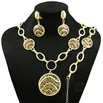 Africké veľké šperky sady zlaté šperky sady strana šperky set ženy náhrdelník
