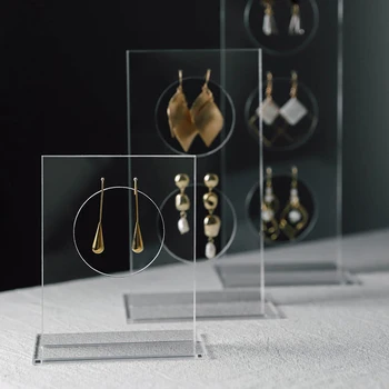 Jednoduchý, Priehľadný Akrylový Šperky Zobraziť Drop Náušnice Stojan Vertikálny Držiak Ušné Štuple Piercings Stoarge Rack Zobraziť Fotografie Rekvizity
