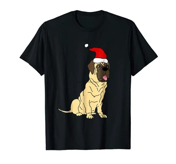 Mastiff Psa Vianoce, T-tričko-pánske T-Shirt-Black SmileteesXMAS Roztomilý angličtina